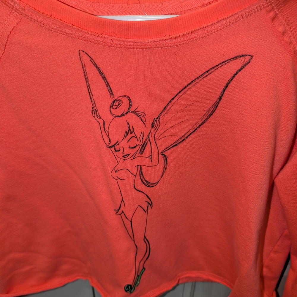 Disney Coral Tinker Bell Crew Neck Sweater - Picture 2 of 4